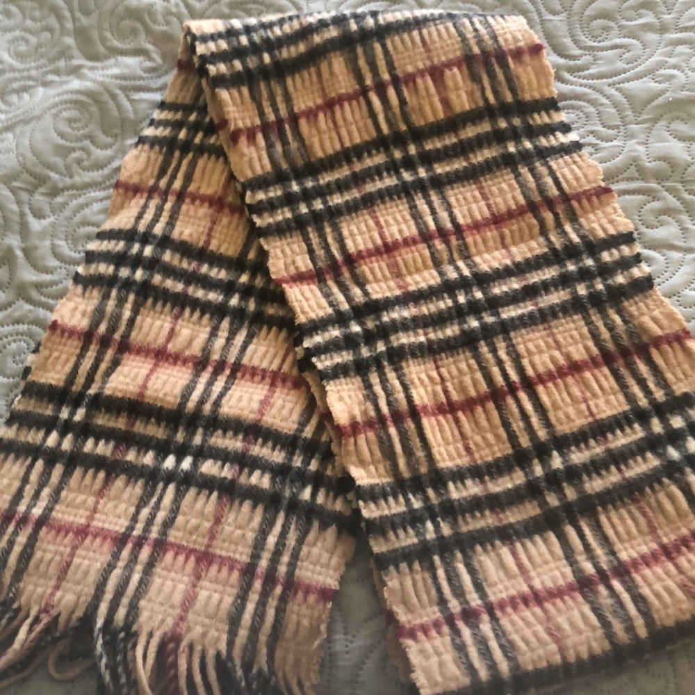 Vintage Burberry cashmere/wool check scarf
